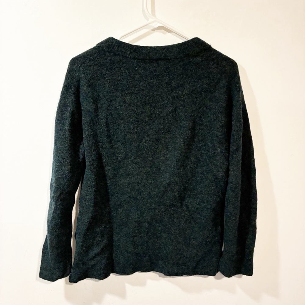 Vince‎ Side Split V Neck Wool Blend Sweater Terrarium Green Size Medium - Picture 6 of 6